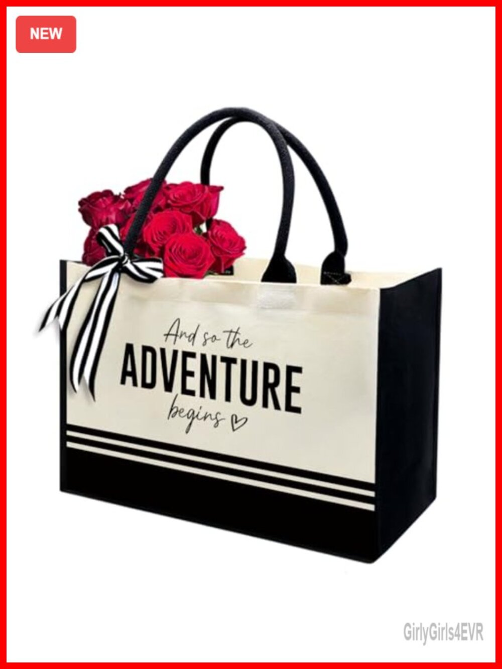 Personalized Initial Canvas Tote Bag Monogrammed Gift for Women Teacher
